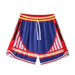 Wholesale Mens Green Sublimation Basketball Shorts Custom Zipper Pocket Mesh Shorts Vintage <b>Athletic</b> Streetwear Shorts - Product Image 2