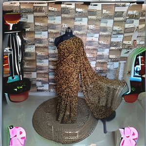 ส่าหรีผ้าซาตินสีน้ำตาลเข้มสง่างามสำหรับเสื้อผ้าอินเดียและปากีสถาน - Product Image 1