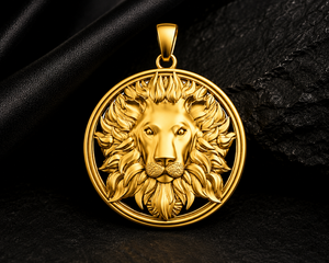 Lion Head 925 Sterling Silver Handmade 18k Gold Plated Animal Pendant For Unisex Jewelry Birthday Gift For Her - Product Image 3