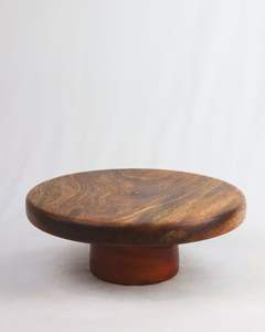 Support à gâteau rond en bois fait main pour anniversaire, plateau rond pour gâteau, support pour table à manger, utilisation pour desserts, décoration - Product Image 6