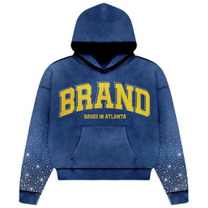 Sudadera con Capucha Personalizada 2026, Estilo Urbano, Brillante, con Pedrería y Diamantes Bordados, Ecológica, 100% Algodón, Felpa Francesa, con Bolsillo, Corte Regular para Hombre - Product Image 4