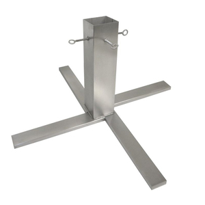 Metal <b>Artificial</b> Christmas Adjustable Outdoor <b>Tree</b> Stand Ground Plug Powder Coated <b>Tree</b> Holder Stand - Product Image 5