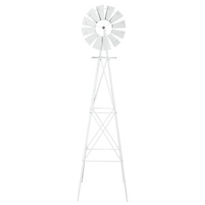 Grande Mulino a Vento Decorativo in Metallo Bianco Resistente alle Intemperie per Giardini e Spazi Esterni - Product Image 2