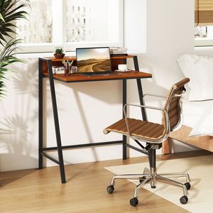 โต๊ะคอมพิวเตอร์ 2 ชั้น สำหรับใช้ในบ้าน สำนักงาน หรือห้องทำงานขนาดเล็ก เหมาะสำหรับผู้ใช้คอมพิวเตอร์โน้ตบุ๊กและพีซี  ประเภทโต๊ะคอมพิวเตอร์ - Product Image 1