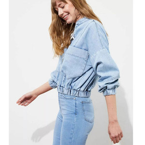 Oem Women's <b>Denim</b> Jean <b>Cropped</b> <b>Jacket</b> Women Casual Outwear Fall <b>Jacket</b> <b>Denim</b> Button Up Coat Oversize <b>Denim</b> <b>Jacket</b> For Ladies - Product Image 4