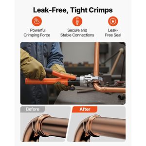 Pinza Idraulica Professionale per Crimpatura Tubi in Rame da 1/2'', 3/4'', 1'' - Attrezzo a Pressione per Raccordi Stretti in Rame - Product Image 6