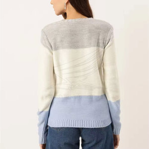 Pull en tricot pour femme, confortable et élégant, idéal pour l'hiver, mode quotidienne, qualité supérieure, 100% coton/laine - Product Image 2