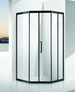 Cabina de ducha resistente al agua con forma de diamante de vidrio templado Premium con sistema de puerta corredera suave para apartamento y Villa - Product Image 1