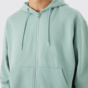 Sweat-shirt à capuche zippé pour homme, couleur unie, en polaire, coupe classique, vêtement d'automne - Product Image 5