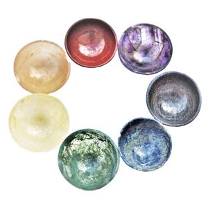 Vente en gros de bols en pierres précieuses 7 chakra sculptées à la main pierre naturelle cristal artisanat agate jade bols d'assaisonnement cuisine quartz - Product Image 2