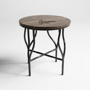 Nordic Emerald Green Marble Tripod <b>Stool</b> Minimalist Gold Tapered Leg End <b>Table</b> Premium Designer Accent Pedestal - Product Image 1