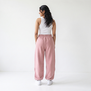 Women High Waist Polyester Sweat Pants Loose Fit Full Length Drawstring Waist Sweat Pant Ladies Casual Winter Wear Sweat Pants - Product Image 2