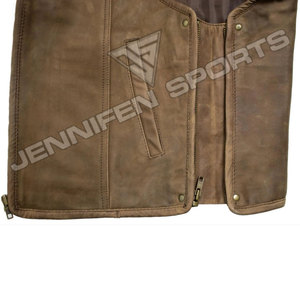Gilet de motard en cuir nubuck de vachette personnalisé et élégant pour homme, imperméable, en toile de bonne qualité, vente chaude - Product Image 3