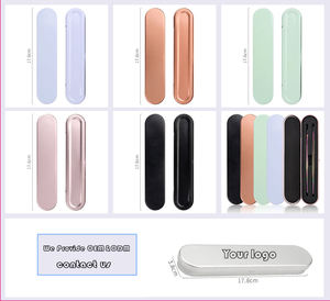 Precision Stainless Steel Eyelash Tweezers <b>Toothed</b> Tip Curved Pointed Extension <b>Tools</b> Brown Handle - Product Image 2