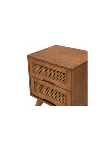 Modern Wood <b>Nightstand</b> with 5 Drawers and Cane Panels Living Room Bedroom Hotel Apartment Villa Furniture - Product Image 6