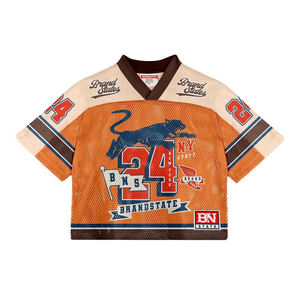 Factory Custom American Football Jersey V-Neck Polyester Mesh Digital Print Streetwear Retro Football Jersey - Product Image 1