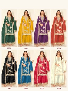 Salwar Kameez CHINON avec broderie intérieure complète et riche – Tenue élégante pour femme pour mariage, fête, Diwali et bal de promo - Product Image 6