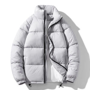 Veste d'hiver matelassée unie décontractée pour homme, col montant, fermeture éclair, service OEM pour le ski, la neige et les voyages - Product Image 2
