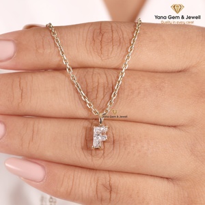 Colgante de Letra F Premium para Mujer, Regalo Memorables, Oro Amarillo Sólido de 14K, Diamante Cultivado en Laboratorio CVD de 1.00 Quilates, Color F, Claridad VS1 - Product Image 3