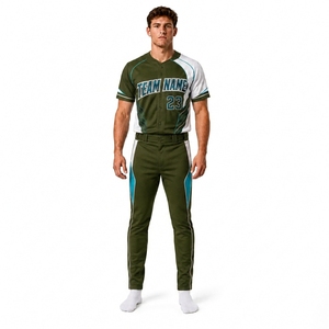 Ensemble de maillot et pantalon de baseball personnalisés pour hommes, sublimés, vêtements de sport d'équipe, entièrement boutonnés, respirants, OEM, marque privée - Product Image 1