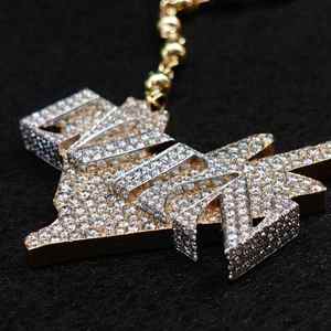 Colgante de mano chapado en oro de 18 quilates con moissanita y piedras redondas de talla brillante, estilo hip-hop, joyería unisex para uso diario - Product Image 2
