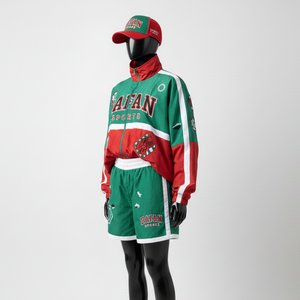 Conjunto corto cortavientos ligero para mujer, tela de nailon premium, estilo con paneles en contraste, logotipo personalizado con termoimpresión, ropa deportiva de talla grande - Product Image 5