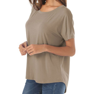 เสื้อยืดแขนสั้นผู้หญิงทรงเข้ารูป สีพื้น คุณภาพสูง รุ่นท็อป - Product Image 5