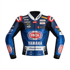Men’s Ramaha Cowhide Leather <b>Racing</b> <b>Jacket</b>/Chaqueta MotoCP Style CE Level 2 Armor Motorcycle Track Riding Protective Gear CE - Product Image 1