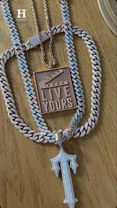 Custom <b>Iced</b> <b>Out</b> 'T' Logo Pendant with Cuban Link <b>Chain</b> – Fine Jewelry Manufacturer - Product Image 5