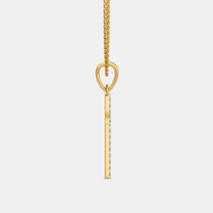 Collar con Colgante de Cruz de Diamante Cultivado en Laboratorio en Oro Amarillo - Product Image 4
