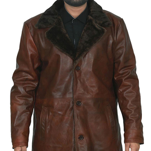 Manteau Trench en Cuir Doublé de Fourrure Longue Haut de Gamme, Collection Hiver Luxe pour Hommes, Fabrication ODM - Product Image 2