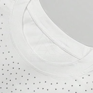 T-shirt élégant surdimensionné avec strass, 100 % coton, respirant, écologique, vêtements décontractés pour hommes, vêtements de mode en vente - Product Image 3