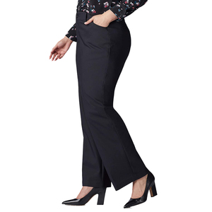 Womens Plus Size <b>Black</b> High Waist Dress <b>Pants</b> Office <b>Work</b> Trousers Straight Leg Formal Business Casual Bottoms Breathable Custom - Product Image 3