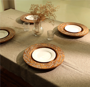 New Arrival Acacia Wood Charger <b>Plate</b> for Restaurants and Handmade Hot Sale Product Natural Craft Wood Charger <b>Plate</b> - Product Image 6