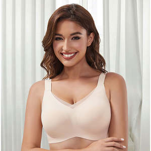 บราไร้โครงเสริมฟองน้ำ ไซส์ใหญ่พิเศษ  แบบไร้ตะเข็บ  ยกกระชับสูง  มีโลโก้ด้านหน้า สำหรับผู้หญิง ประเทศปากีสถาน - Product Image 2