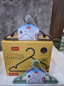 ANAX GRIPI Modern PP Plastic <b>Cloth</b> Garment Hanger Wrinkle Free Wardrobe Hanger with Side Notches Set of 6 - Product Image 4