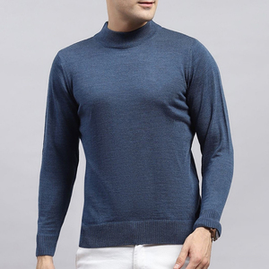 T-shirt pull col montant en coton 100 % côtelé respirant et écologique pour homme, coupe oversize, vente en gros - Product Image 1