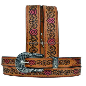 Ceinture d'outillage en cuir de vache occidentale véritable 100% sur mesure 40mm avec design en relief floral Fabricant de grossiste en Inde - Product Image 4