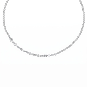 Premium Mix Cut Lab Grown Diamond <b>Tennis</b> Chain <b>Necklace</b> 9KT 10KT 14KT 18KT <b>Sterling</b> <b>Silver</b> Luxury Wedding Jewelry for Women Gift - Product Image 5