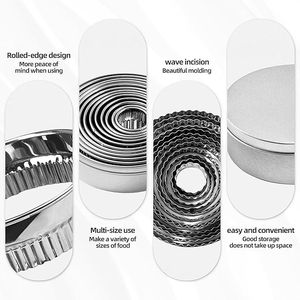 Cortadores de Galletas Redondos de Acero Inoxidable, Anillos Metálicos para Hornear, Moldes para Cortar Masa de Pastelería y Galletas - Product Image 4