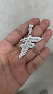 Custom Iced Out Letter Pendant <b>Silver</b> Plated Alloy VVS Moissanite Diamonds Hip Hop Charm Unisex Gift Jewelry - Product Image 3