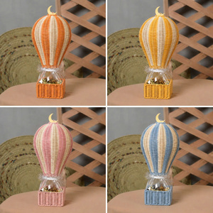 <b>Wicker</b> Hot Air Balloon Candy Baskets Decorative Storage Boxes Bohemian Style Multicolor Round Design for Gergean Garangao - Product Image 4