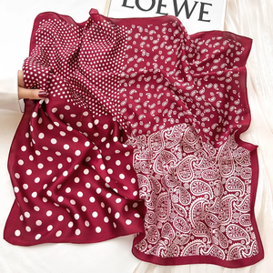 New Silk Scarf Neckerchief Women's Silk Square Scarf <b>Purse</b> Luxury Scarf for Women Designer Silk Headscarf - Product Image 4