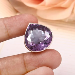 Pendentif Cœur en Alexandrite, Argent Sterling 925, Pierre Précieuse à Changement de Couleur, Plaqué Or 14K, Cadeau de Fiançailles, Bijou - Product Image 3