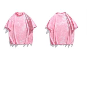 Camiseta Tie-Dye Blanca y Negra para Hombre, Estilo Urbano, Algodón, Manga Corta, Informal, para Verano 2026 - Product Image 3