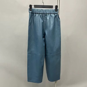 กางเกงหนังแกะแท้ทรงตรงขาสั้นแฟชั่นทันสมัยสำหรับผู้หญิง - Product Image 6