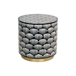 Elegant Bone Inlay Accent Side Table Handmade MDF Luxury Wardrobe For Bedroom End Table Floral Furniture Custom Home Collection - Product Image 5