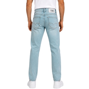 <b>Light</b> Blue Mens Straight Leg Denim Jeans Regular Fit Washed Casual Streetwear Five Pocket Fashion <b>Trousers</b> Classic Denim Pants - Product Image 2