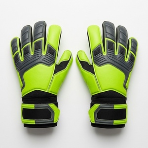 Guantes de Portero de Fútbol Negros y Dorados de Cuero, Completos, Antideslizantes, Transpirables, con Correa de Muñeca Ajustable, Protección Deportiva Unisex - Product Image 3