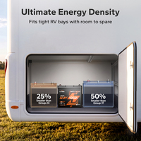 Batterie LiFePO4 LiTime 12V 100Ah Mini avec protection contre les basses températures pour camping-car, moteur de pêche à la traîne, solaire hors réseau